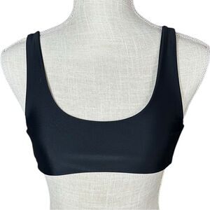 Blackbough Black Double Lined Twist Back Scoop Bralette Bikini Top